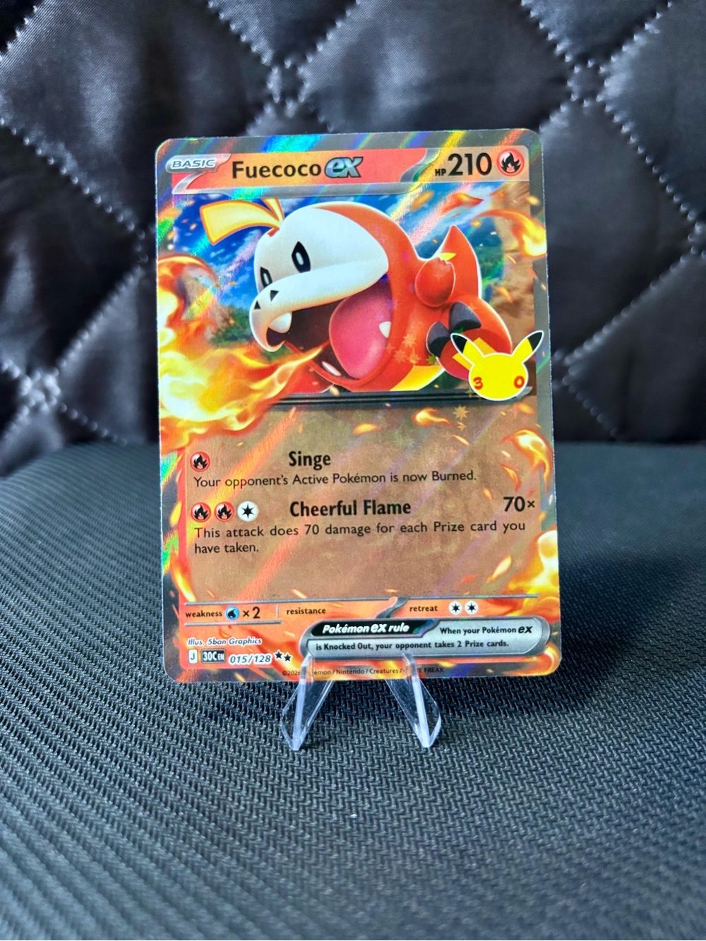 Pokemon Fuococo ex Holo Trading Card - 30th Anniversary
